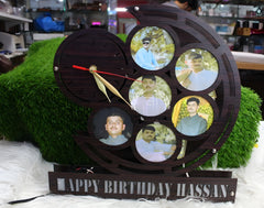 Customized Wooden Photo Wall Clock Birthday Gift for Him