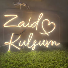 Personalized LED Neon Sign Two Names with Heart Design